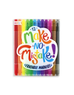 Ooly Make No Mistake Erasable Markers - Set Of 12