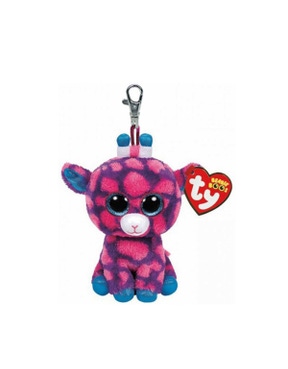 Beanie Boos Pink Giraffe Clip Keychain