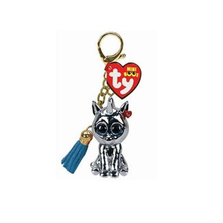 TY Toys Beanie Boos  Silver Unicorn Key Clip